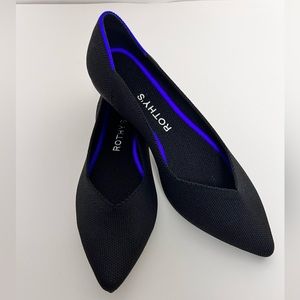Rothy's Black Pointed Toe Slip On Flats 6.5